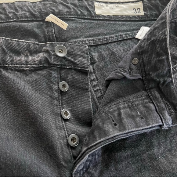 Rag & Bone Dre mid Rise Slim Boyfriend Jeans in Highland Black - Picture 12 of 12